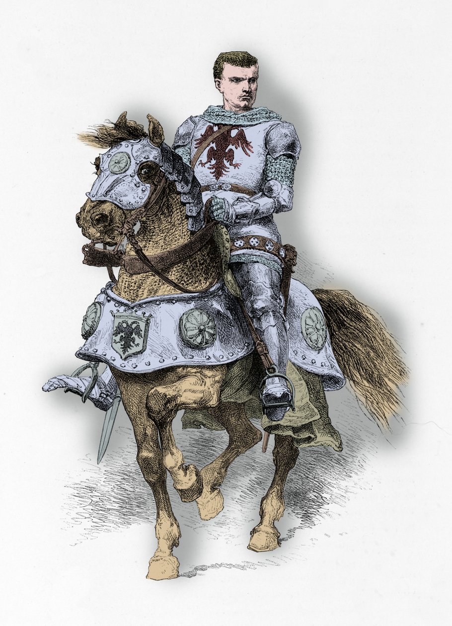 Portrait du connetable Bertrand Du Guesclin (Gravure) - Alphonse Marie de Neuville