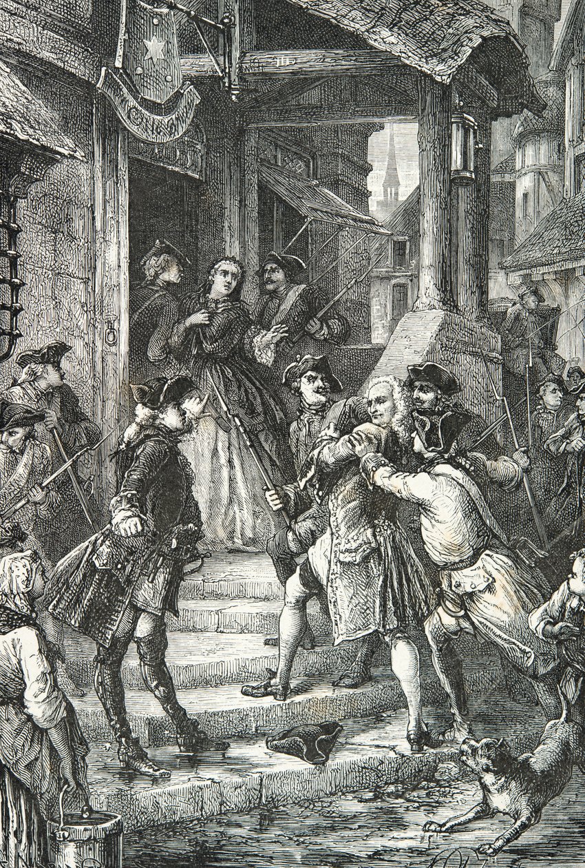 Voltaire est arrêté à Francfort - Alphonse Marie de Neuville