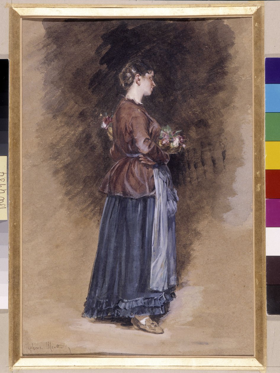 Ferme avec le panier de fleurs - Alphonse Moutte