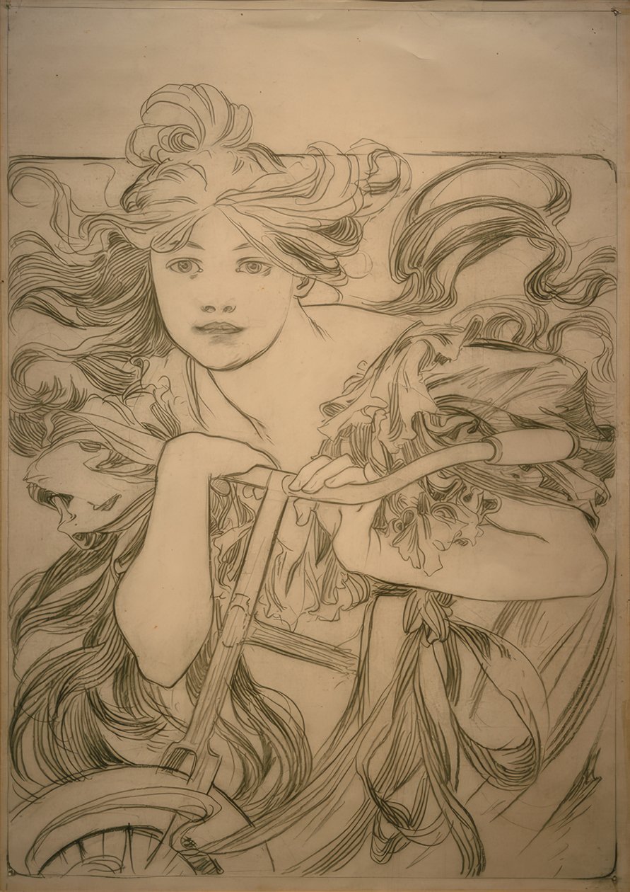 Cycles Perfecta, esquisse de conception - Alphonse Mucha