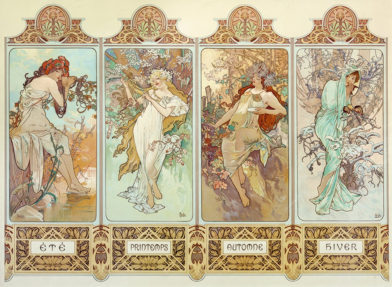 Les quatre saisons - Alphonse Mucha