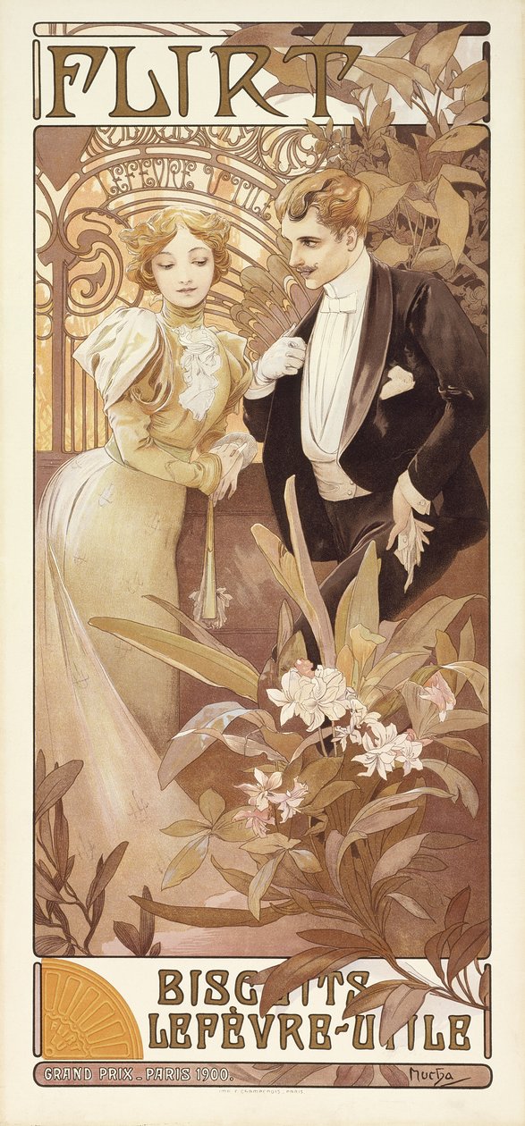 Flirt - Alphonse Mucha
