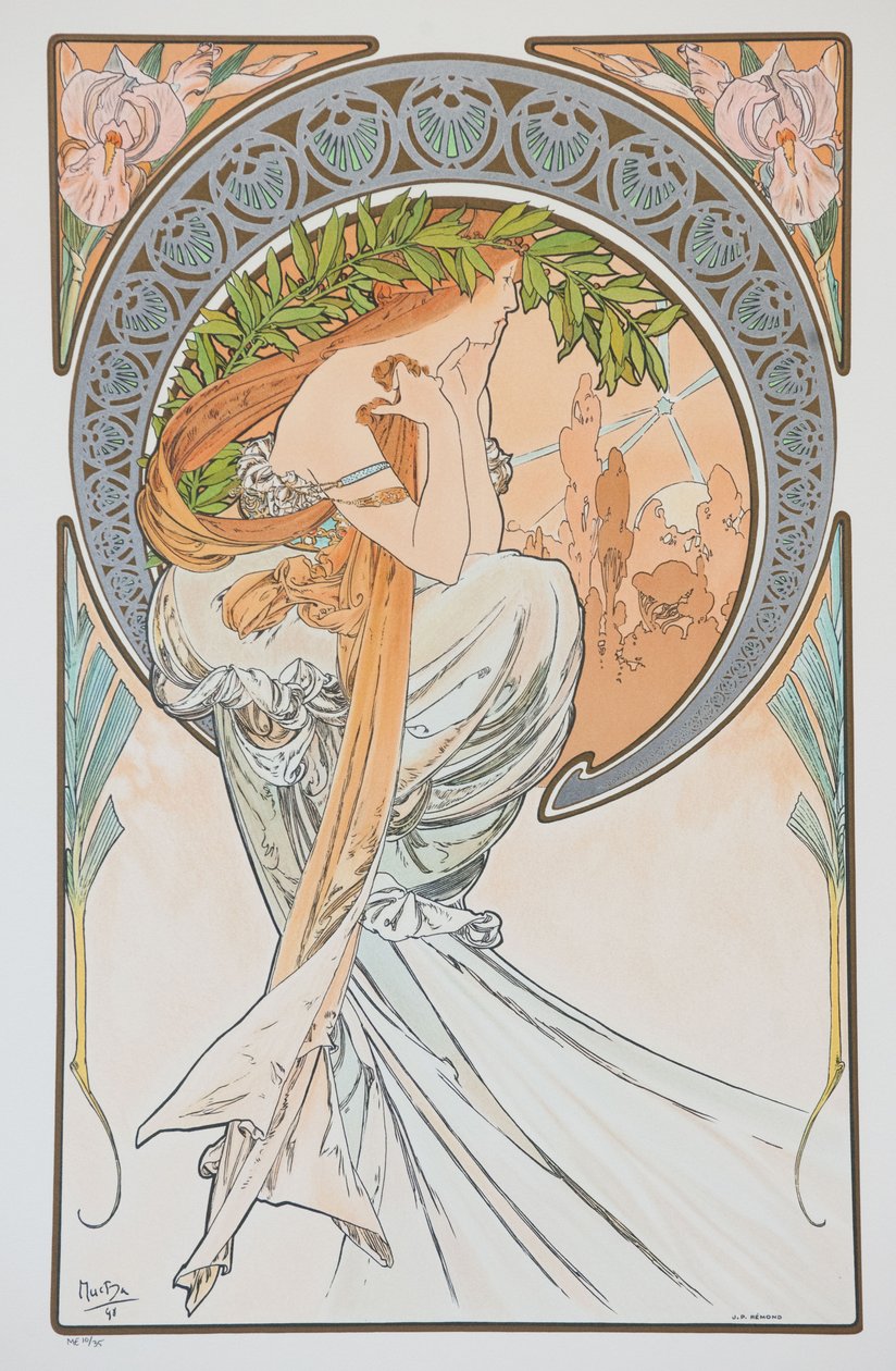 La Poesia de la série Les Arts, 1898 - Alphonse Mucha