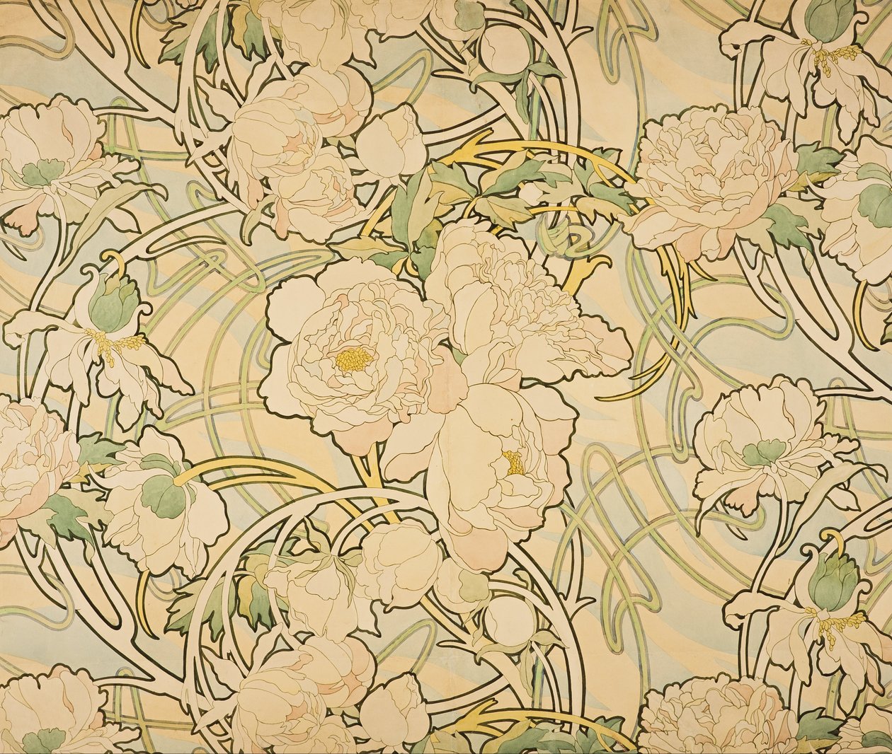 Pivoines - Alphonse Mucha