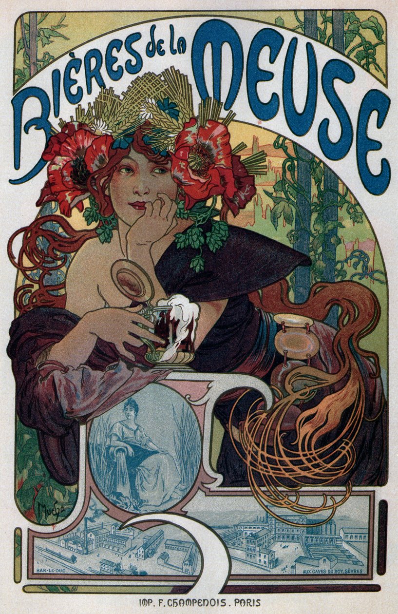Affiche pour les Bières de la Meuse, 1897 - Alphonse Mucha