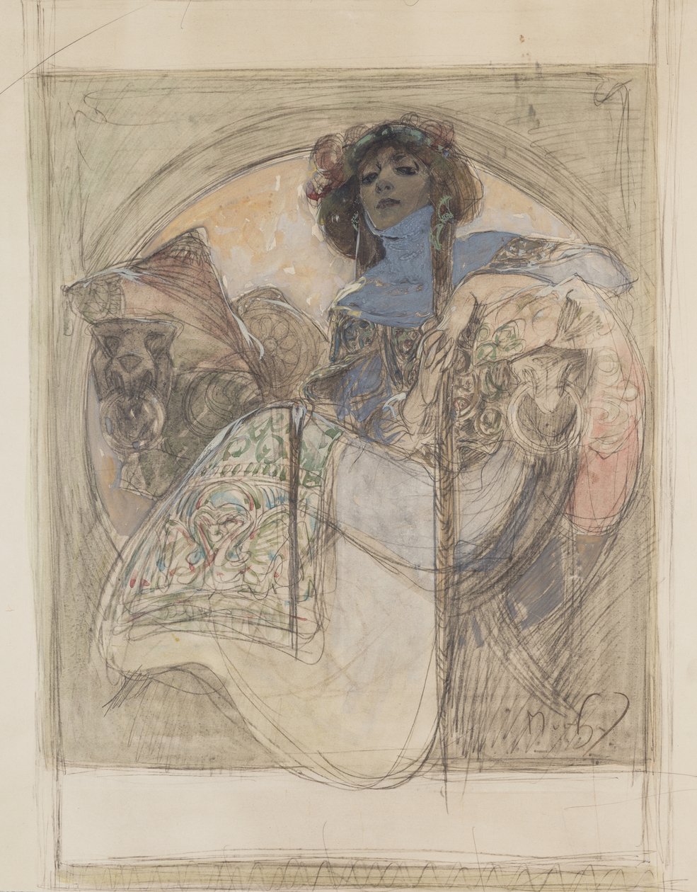 Femme assise – étude pour une affiche, 1897 - Alphonse Mucha
