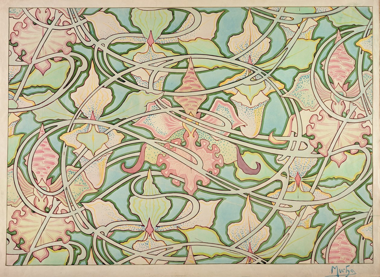 Motif de papier peint - Alphonse Mucha