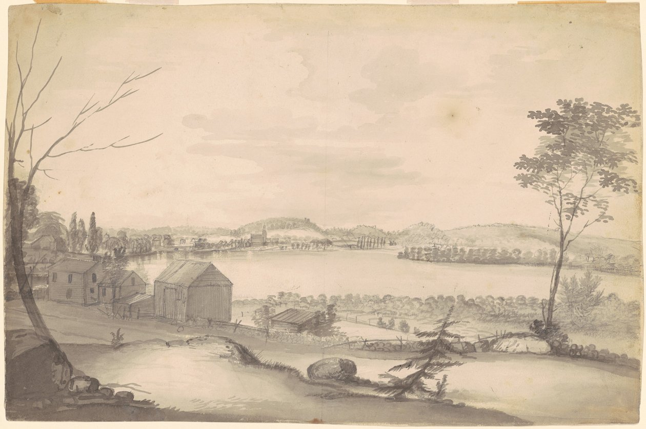 Étude pour "Vue de Springfield sur la rivière Connecticut" - Alvan T. Fisher