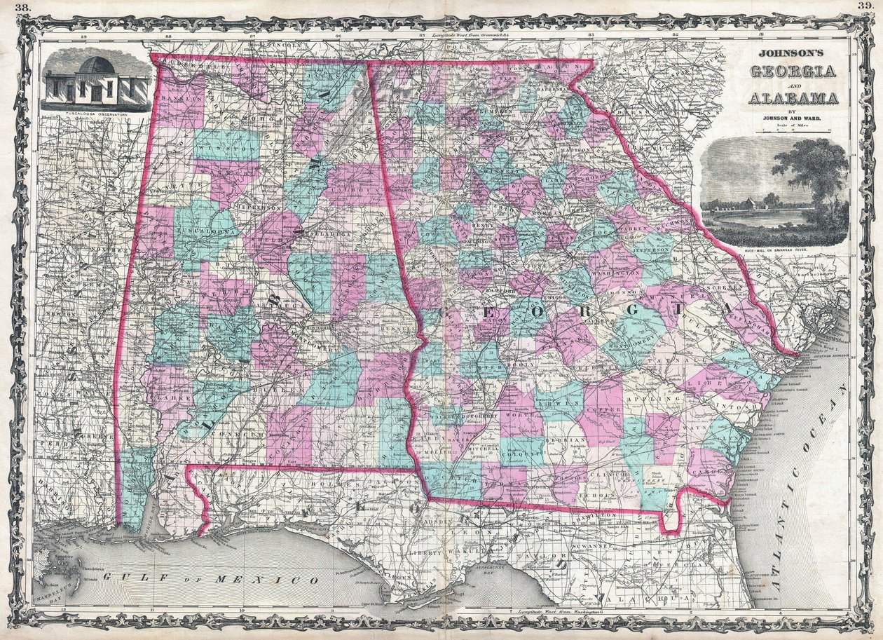 Carte de la Géorgie et de l