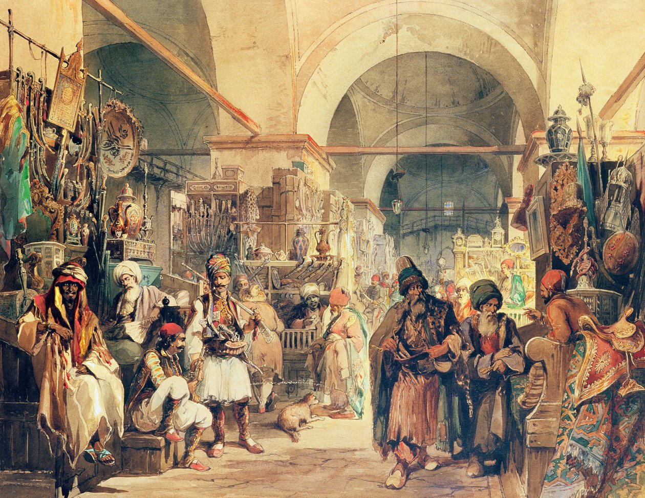 Un bazar turc, 1854 - Amadeo Preziosi