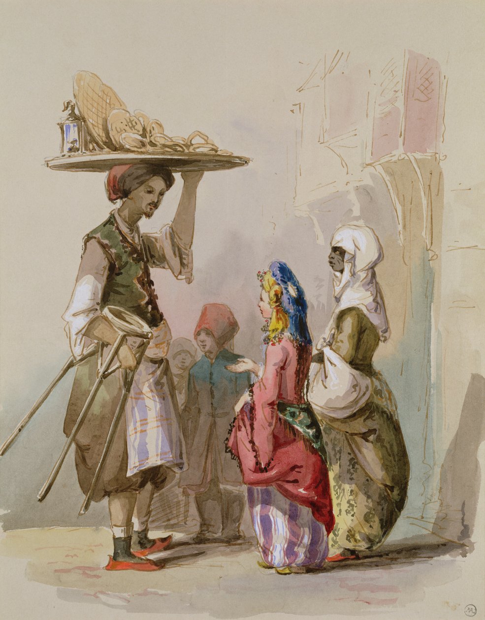 Un vendeur de pots, vers 1855 - Amadeo Preziosi