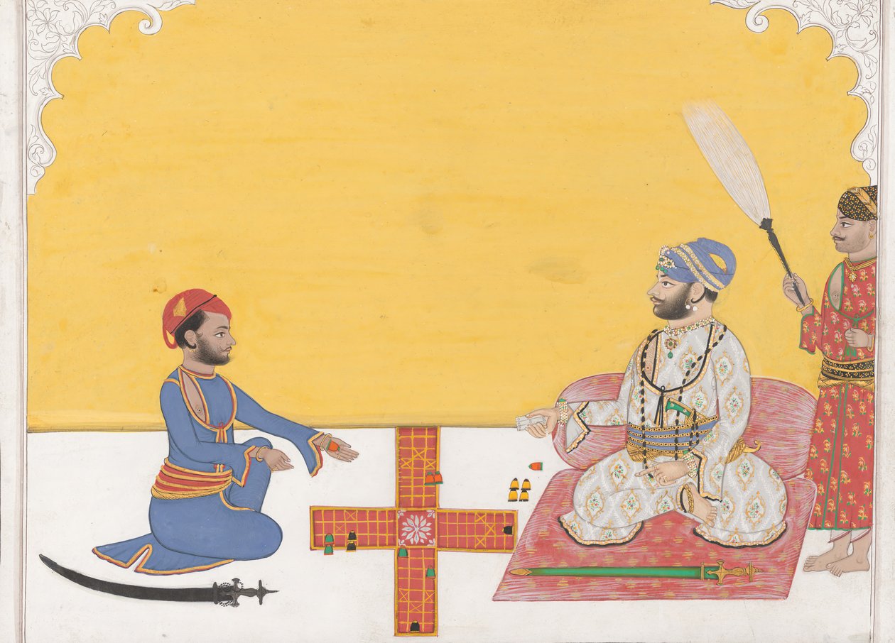 Maharaja Sovan Singh jouant au pachisi - Ambav