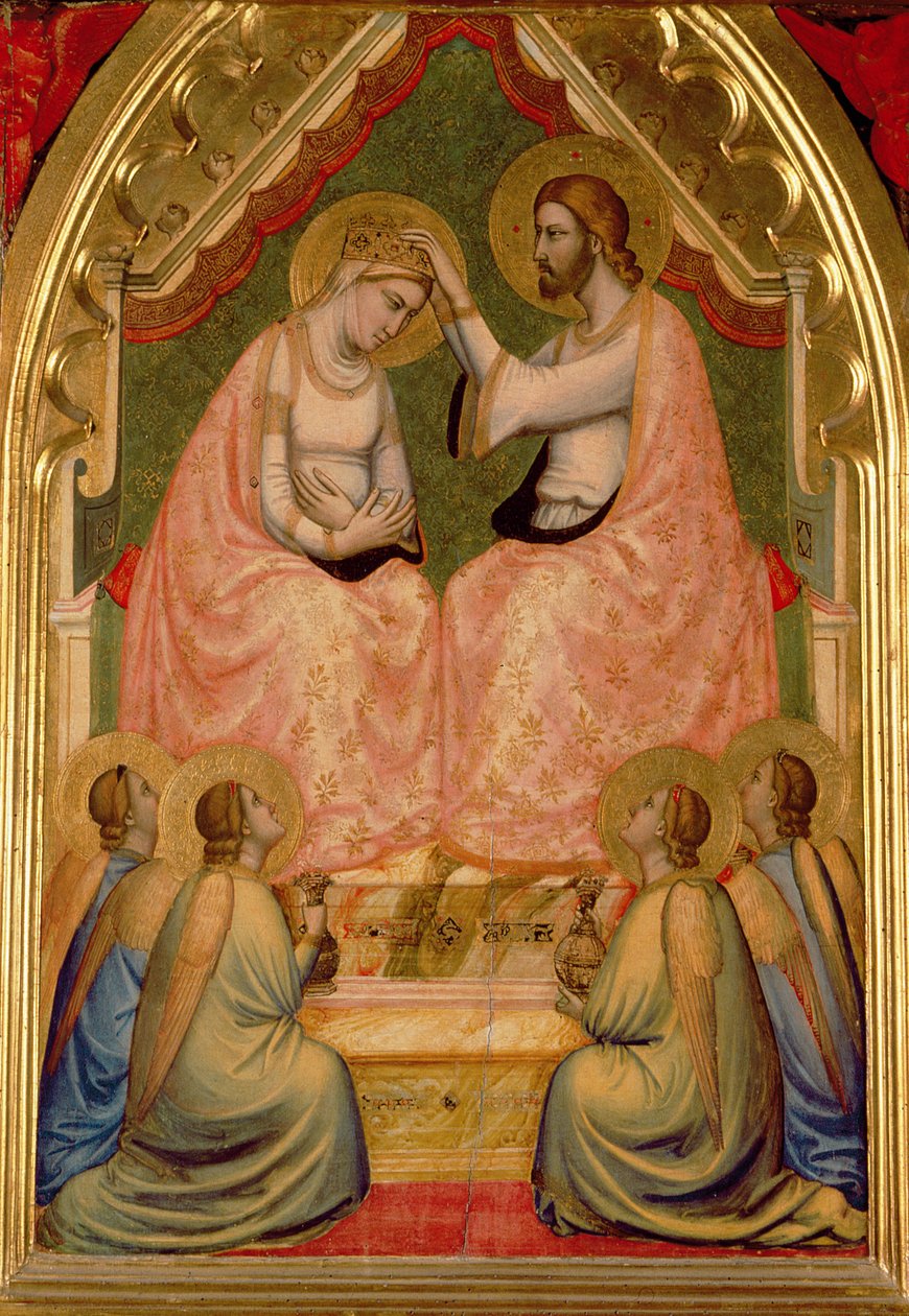 Le Couronnement de la Vierge Polyptyque (panneau central) - Ambrogio Bondone Giotto