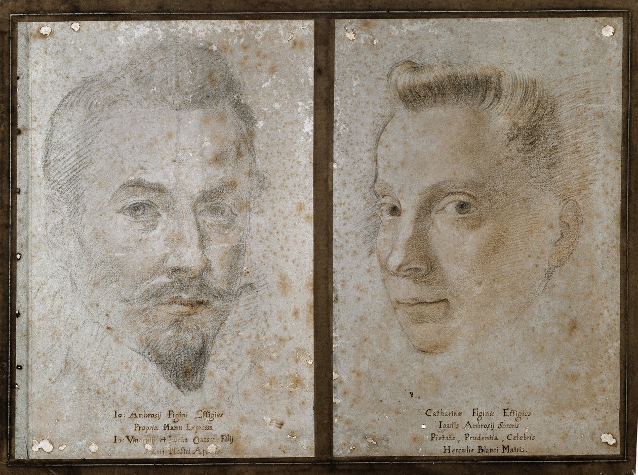 Autoportrait et portrait de la sœur du peintre - Ambrogio Giovanni Figino