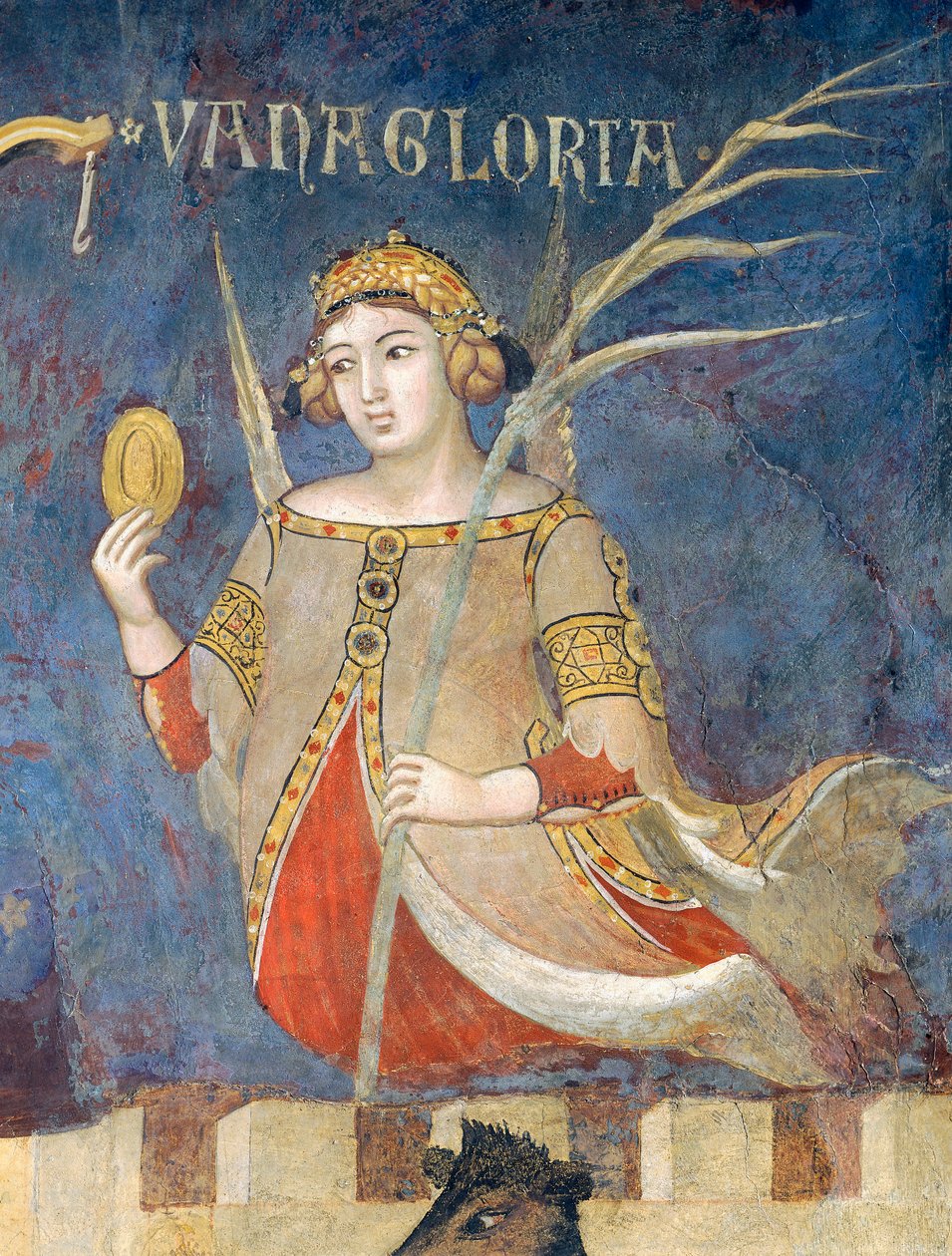 Allégorie du mauvais gouvernement, vanité (détail) - Ambrogio Lorenzetti