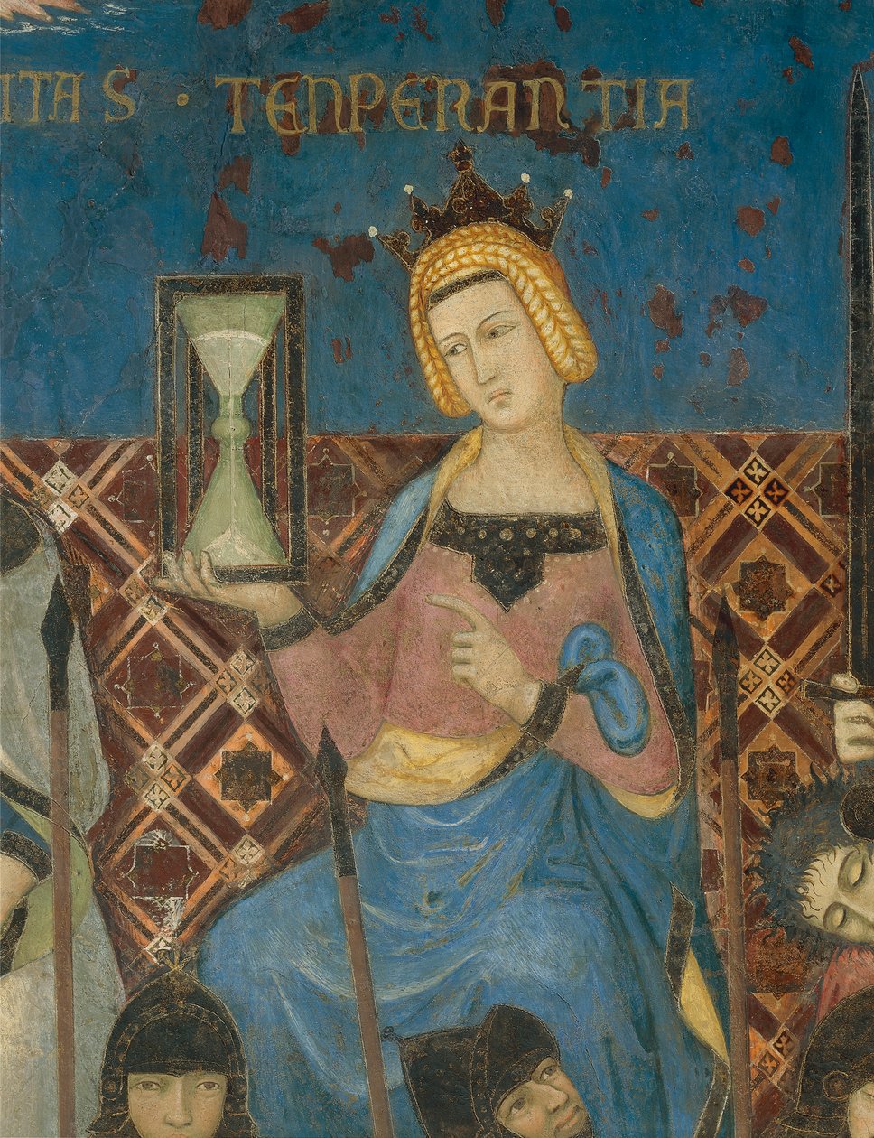 Allégorie du bon gouvernement, tempérance (détail) - Ambrogio Lorenzetti