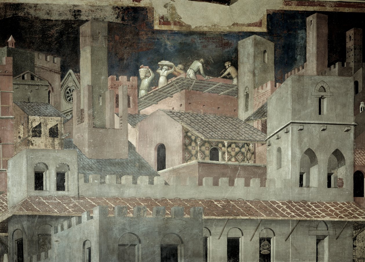 Effets du bon gouvernement dans la ville (détail) - Ambrogio Lorenzetti