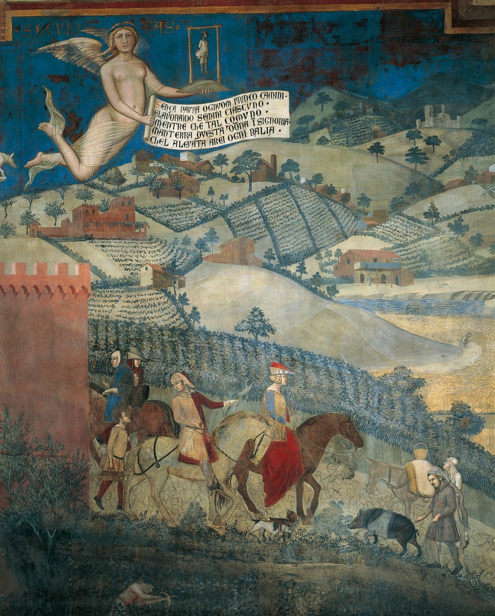 Effets du bon gouvernement à la campagne (détail) - Ambrogio Lorenzetti