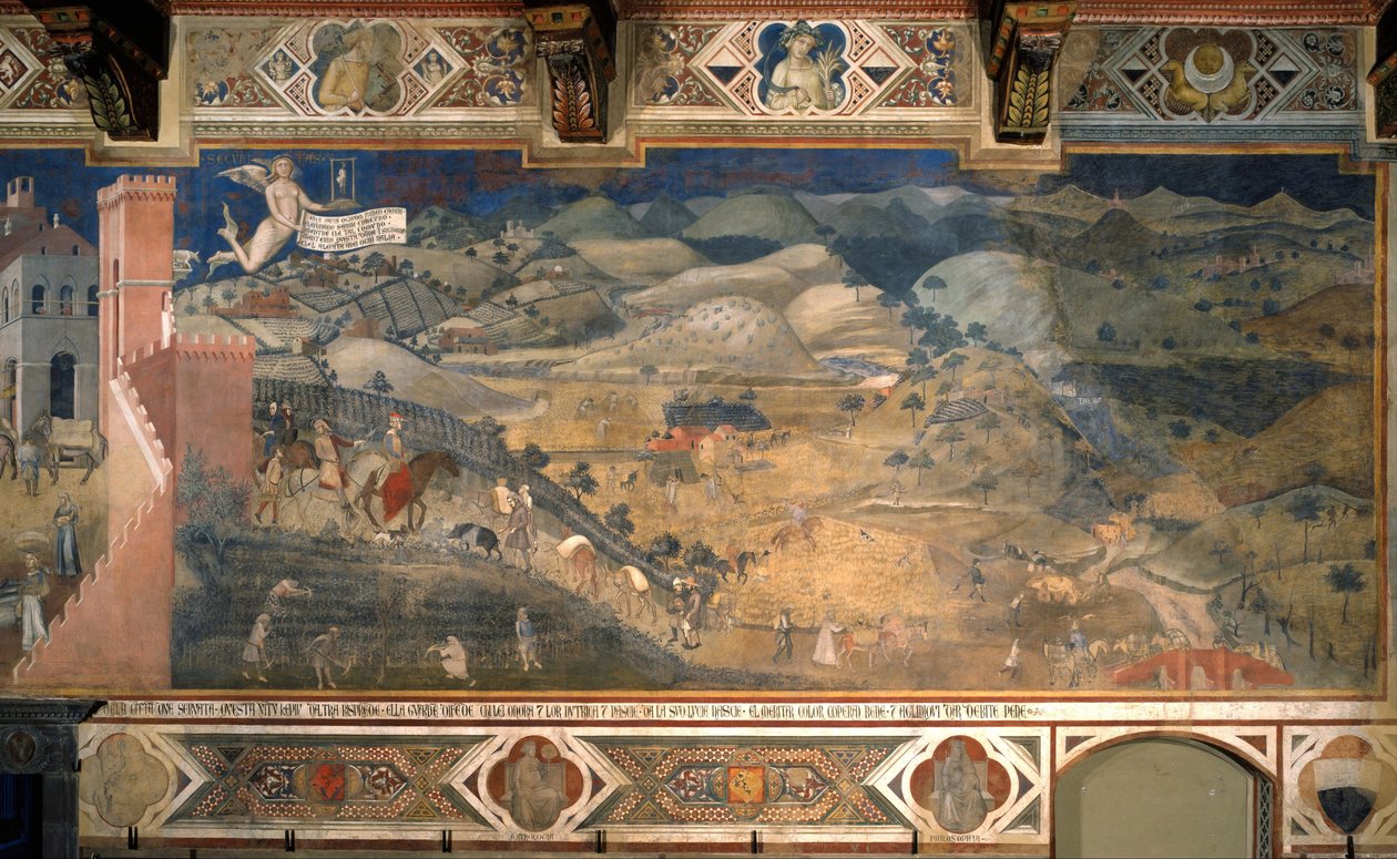 Les effets du bon et du mauvais gouvernement à la ville et à la campagne (détail) - Ambrogio Lorenzetti