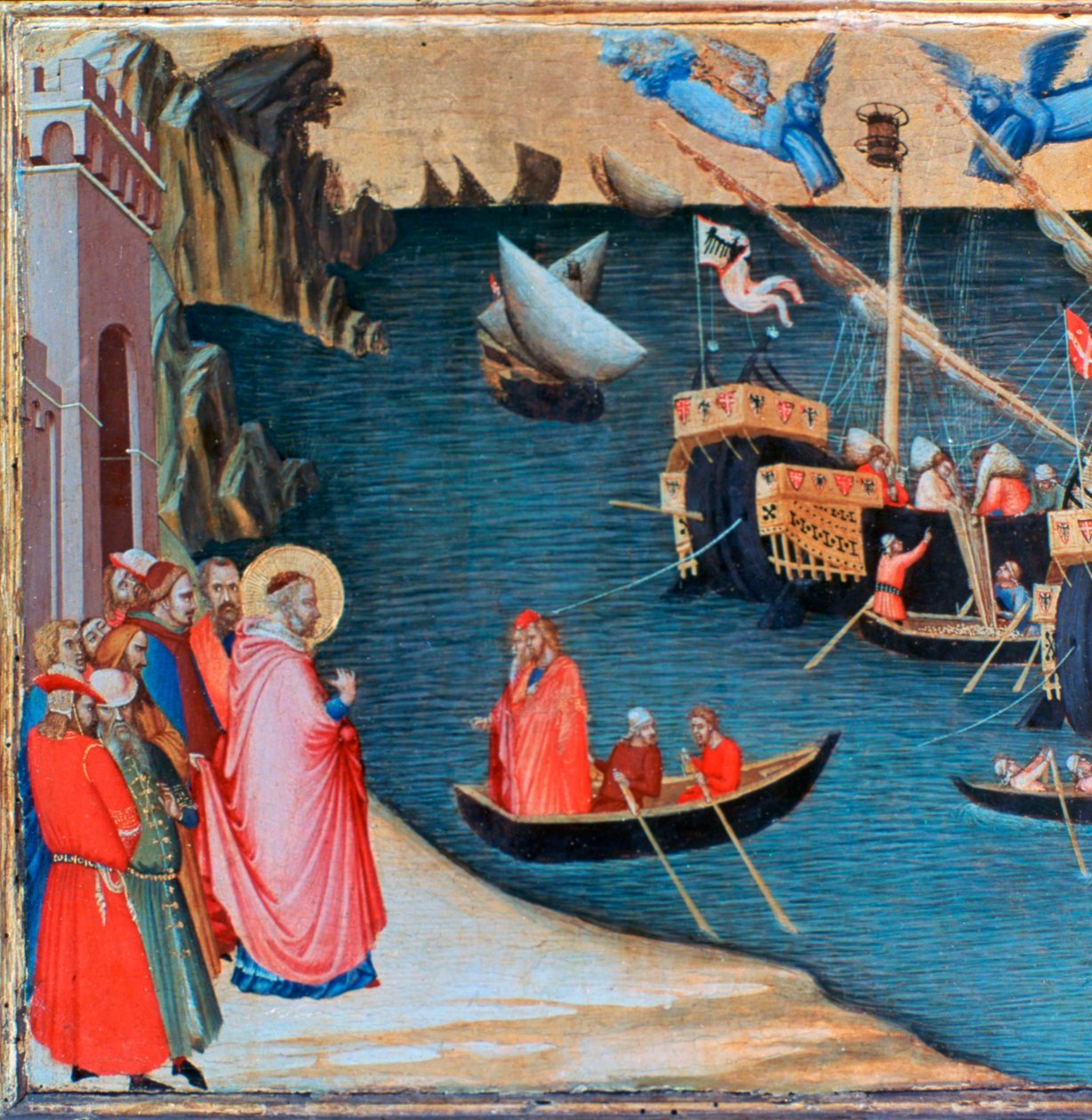 Saint Nicolas sauve Mira de la famine, c. 1327-1332 - Ambrogio Lorenzetti