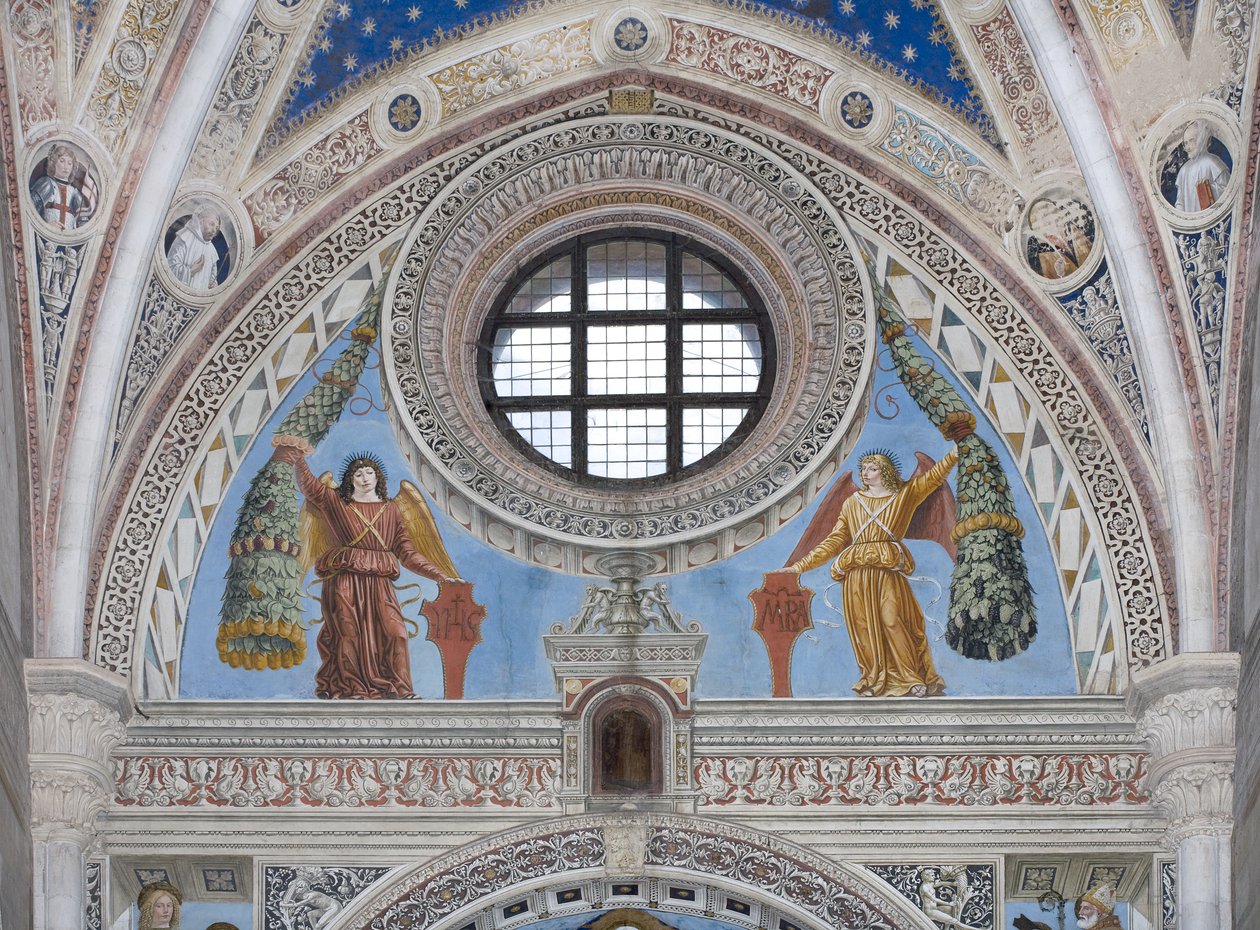 Anges avec boucliers rouges et décorations - Ambrogio da Fossano