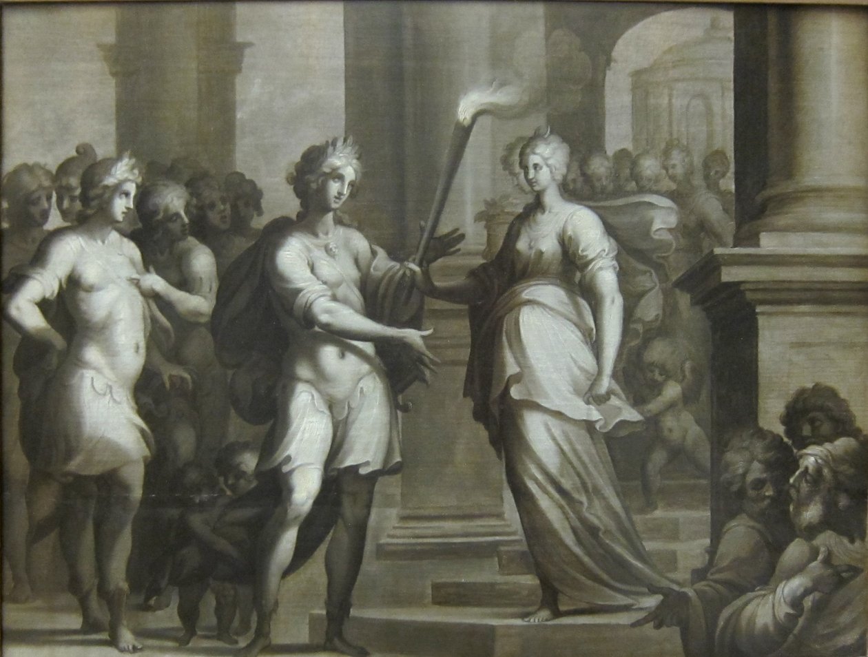 Théagène reçoit le flambeau des mains de Chariclée - Ambroise Dubois