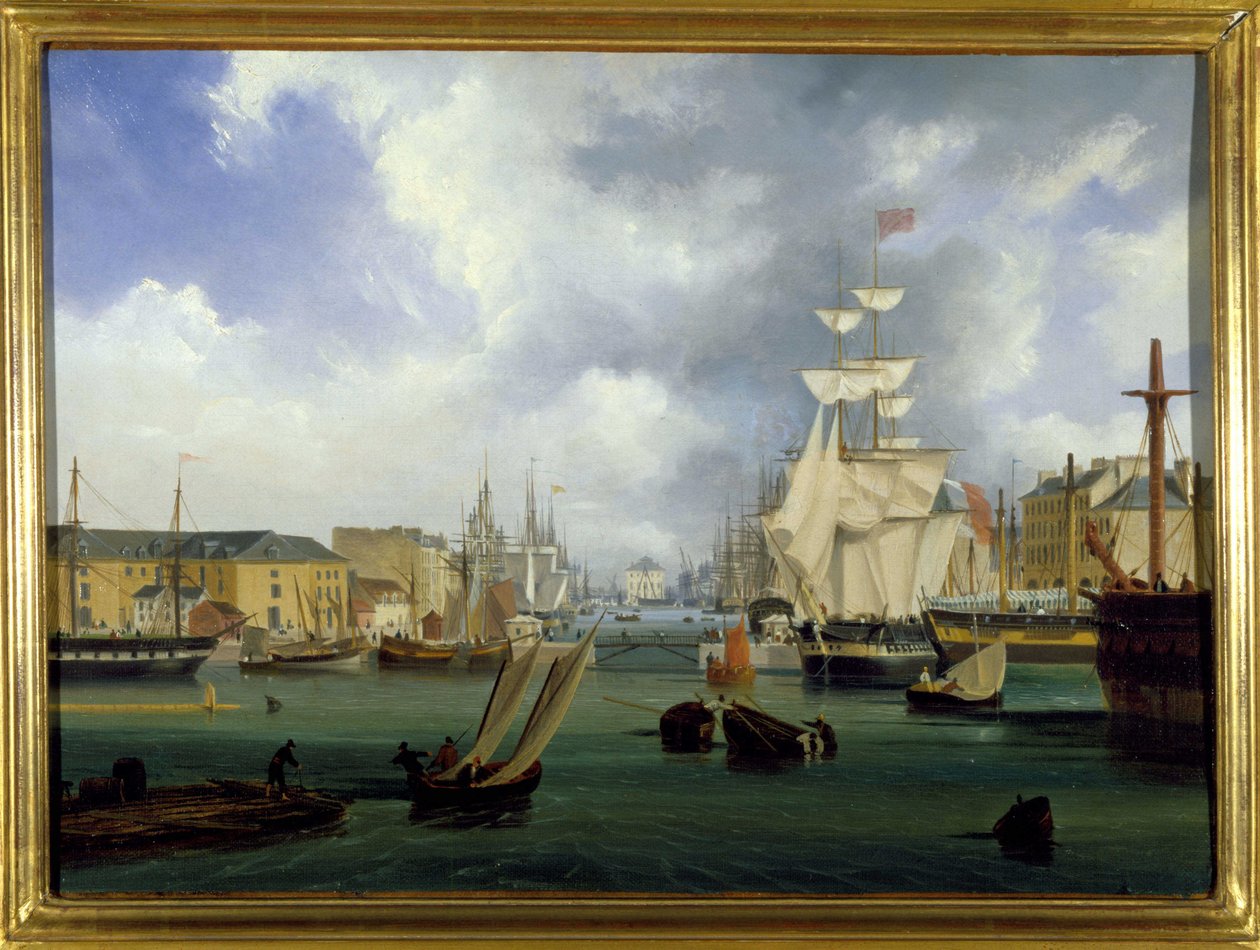 Le port du Havre, le Grand bassin, par Louis Garneray, sd. vers 1820 - Ambroise Louis Garneray