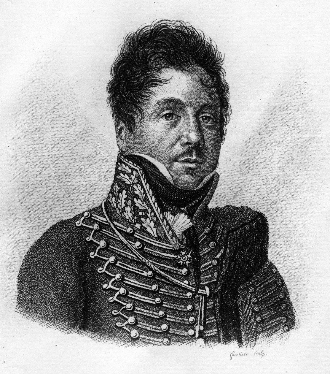 François Fournier Sarlovèze (Sarlovese) (1774-1827) - dans "Portraits des généraux français suite aux victoires et conquêtes des Français". Gravé par Ambroise Tardieu en 1818. Collection Stella. - Ambroise Tardieu
