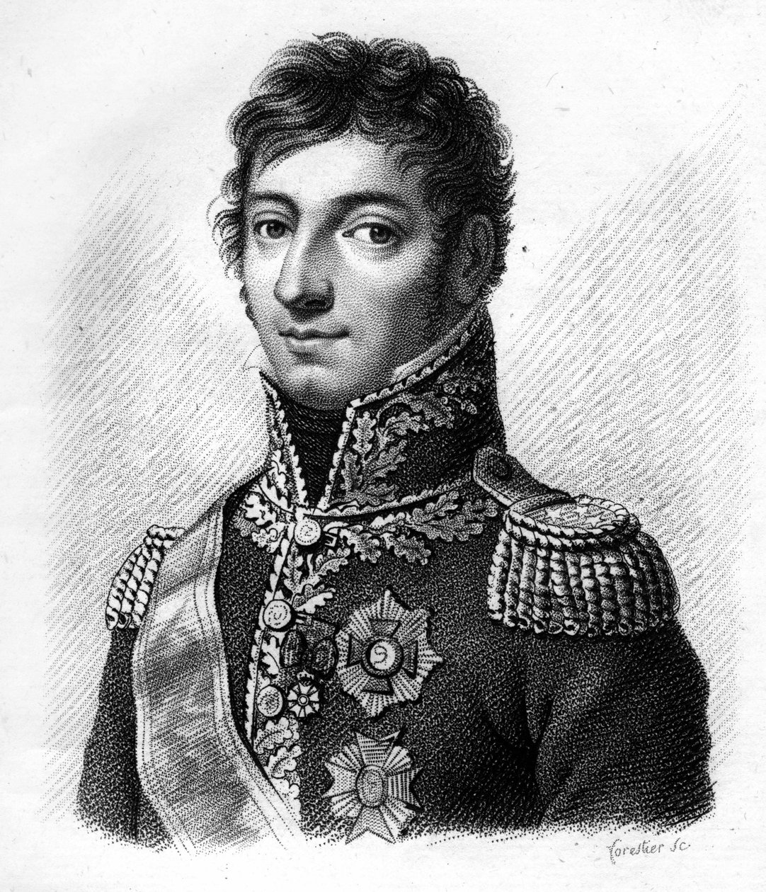 Général Lefebvre Desnouettes (1773-1822) - dans "Portraits des généraux français suite aux victoires et conquêtes des Français". Gravé par Ambroise Tardieu en 1818. Collection Stella. - Ambroise Tardieu