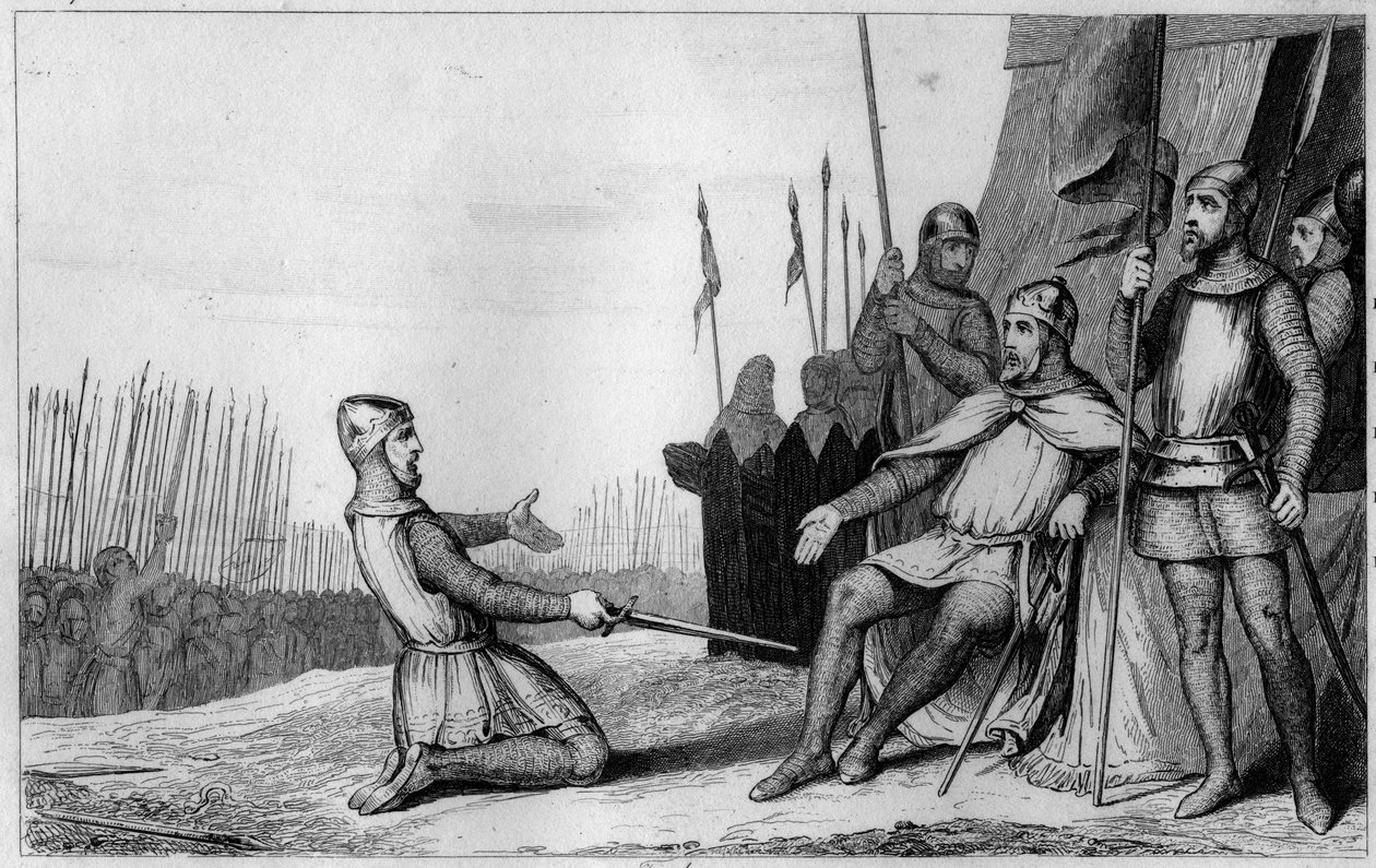 Henri I (1008-1060) pardonne à son frère Robert le Vieux en 1032 - Gravure de 1825 dans « Histoire de France » - Ambroise Tardieu