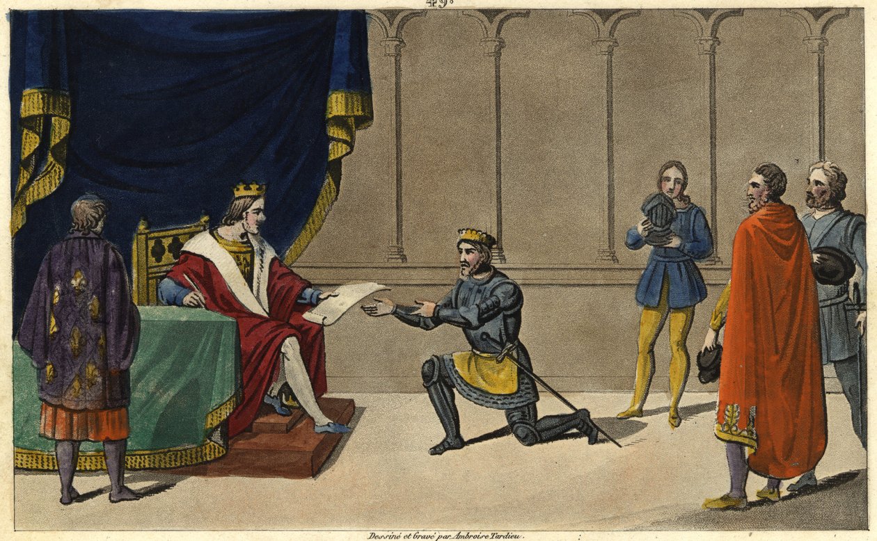 En 1327, Charles IV le Bel (1294-1328) érige la seigneurie de Bourbon en duché pairie en faveur du petit-fils de Robert de Clermont et petit-fils de Saint-Louis, Louis Ier - Ambroise Tardieu