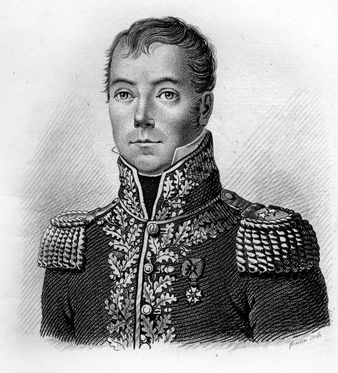 Le général Jean Pierre BECHÉ. 1770-1814. Dans « Portraits des Généraux Français ». Gravé par Ambroise Tardieu en 1818. Collection Stella - Ambroise Tardieu