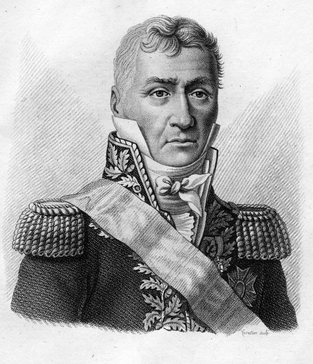 Louis Friant (1758-1829). Dans « Portraits des généraux français en suite les victoires et conquêtes des français ». Gravé par Ambroise Tardieu en 1818. Collection Stella - Ambroise Tardieu