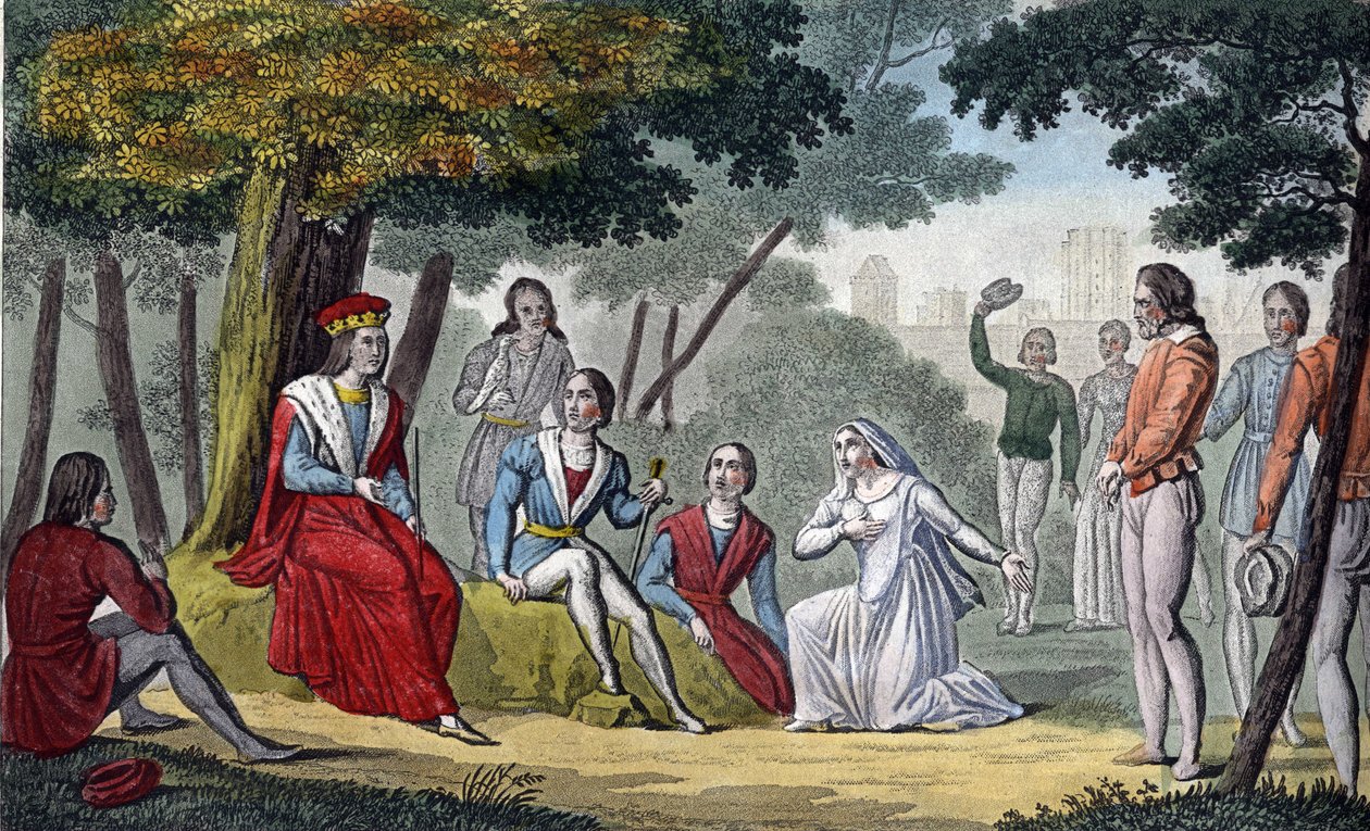 Louis IX, dit « Saint-Louis » (1214-1270) rendant justice à tous ses sujets dans le bois de Vincennes - Dessiné et gravé par Ambroise Tardieu en 1825 - Ambroise Tardieu