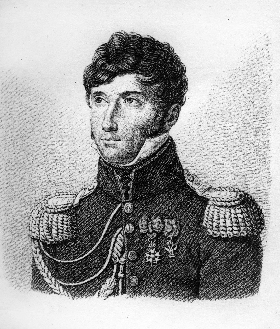 Louis Michel Letort (Le Tort) (1773-1815) en Général de Brigade - dans « Portraits des généraux français en suite les victoires et conquêtes des Français ». Gravé par Ambroise Tardieu en 1818. Collection Stella. - Ambroise Tardieu