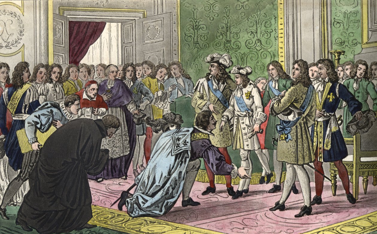 Louis XIV (1638-1715) présente son petit-fils Philippe V aux envoyés d