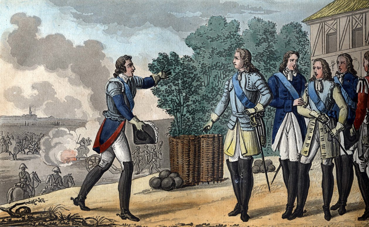Louis XV (1710-1774). Le roi et le dauphin assistent à la bataille de Fontenoy, qui fut très importante pour l