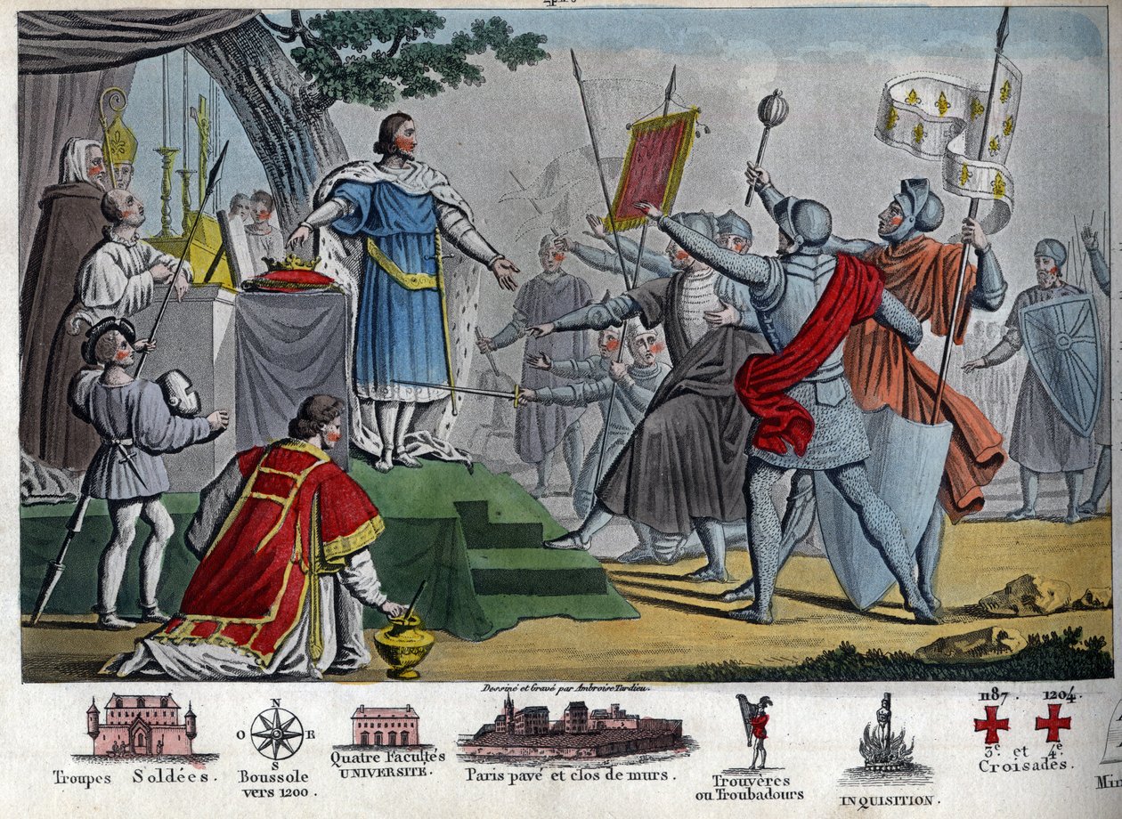 Philippe II (1165-1223), roi capétien, dit « Auguste », propose de donner sa couronne à ses soldats s