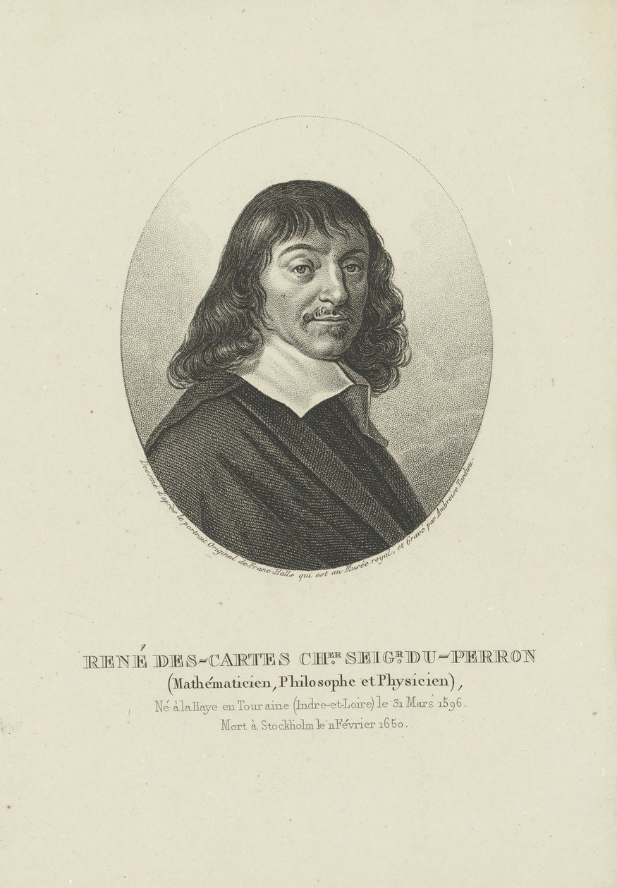 Portrait du philosophe René Descartes 1596-1650, ca 1820 - Ambroise Tardieu