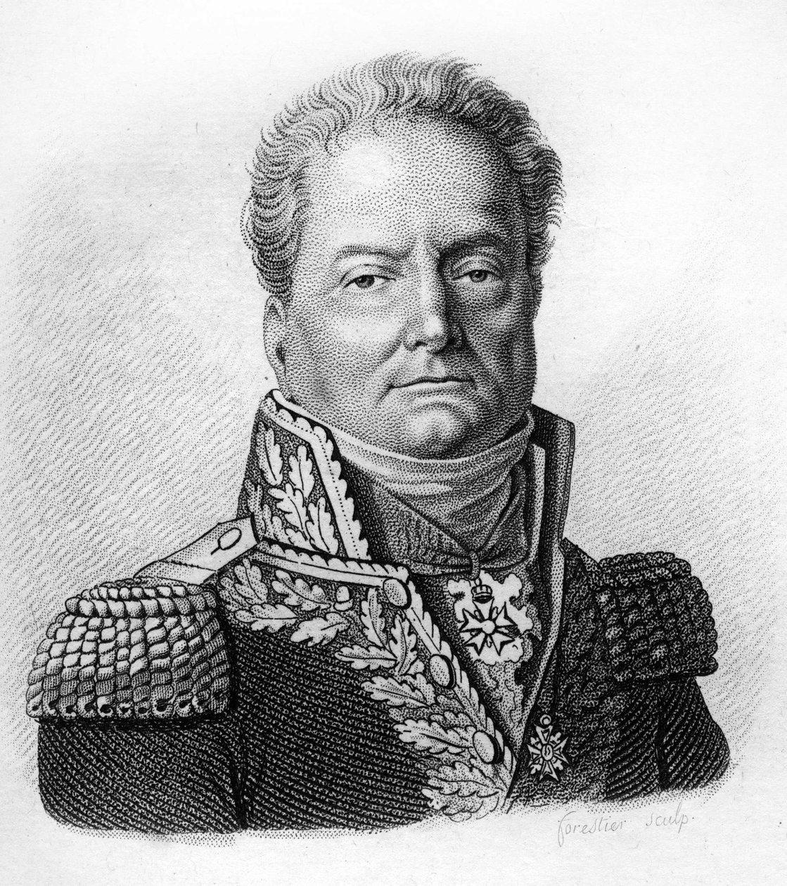 Portrait de Pierre Margaron (1765-1824), général français pendant la Révolution et les Empires - dans « Portraits des généraux français en suite les victoires et conquêtes des Français ». Gravé par Ambroise Tardieu en 1818. Collection Stella - Ambroise Tardieu