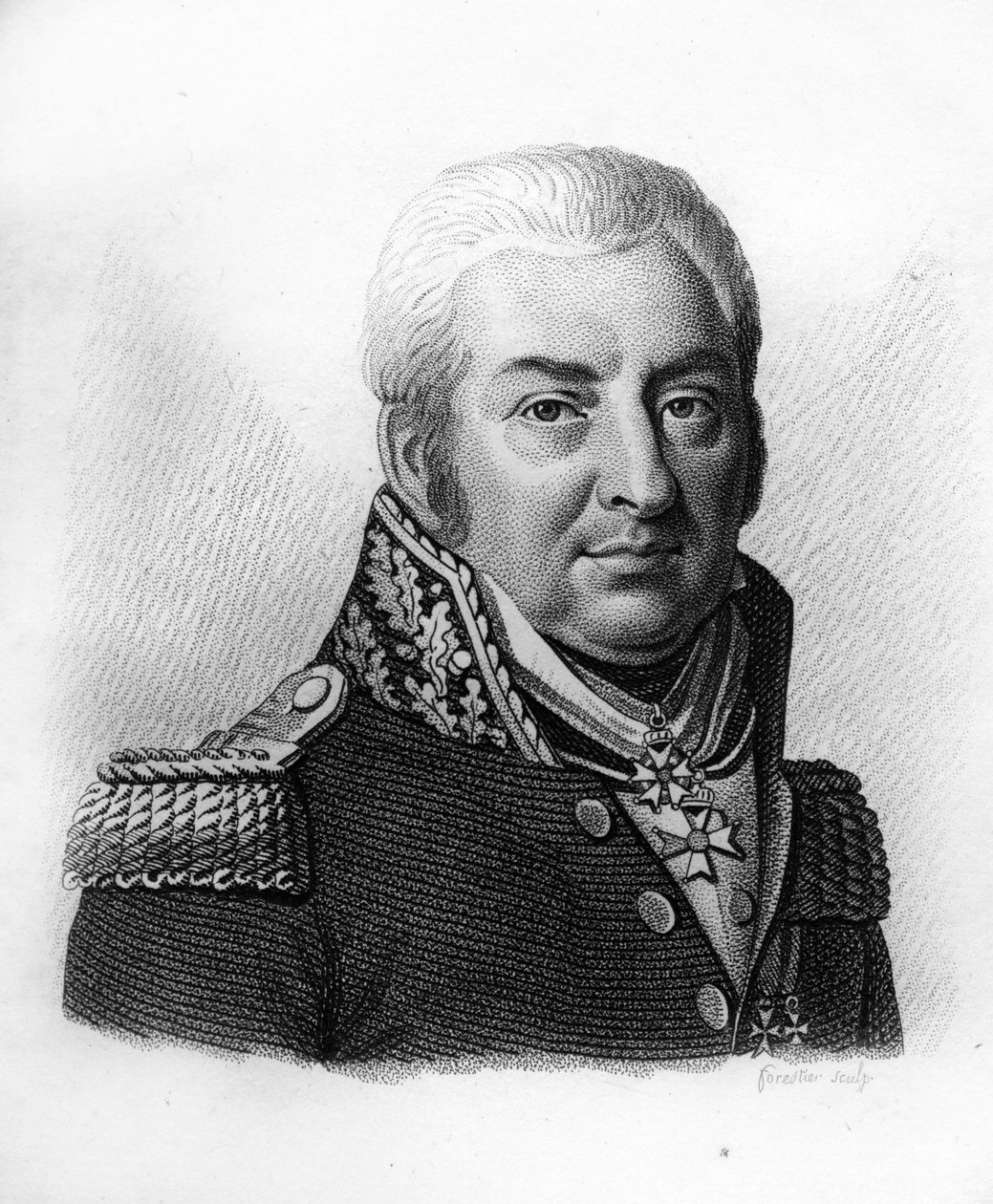 Portrait du général Nicolas Antoine Sanson (1756-1824). Gravé par Ambroise Tardieu en 1818. Collection Stella. - Ambroise Tardieu