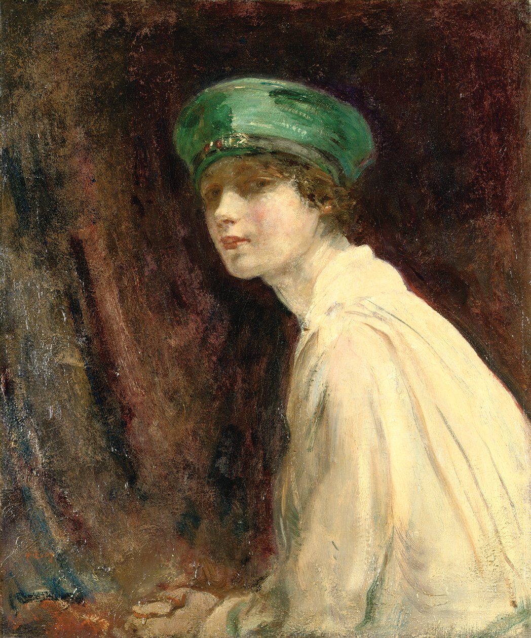 Le Chapeau Vert, portrait de Mme Claude Johnson, 1918 - Ambrose McEvoy