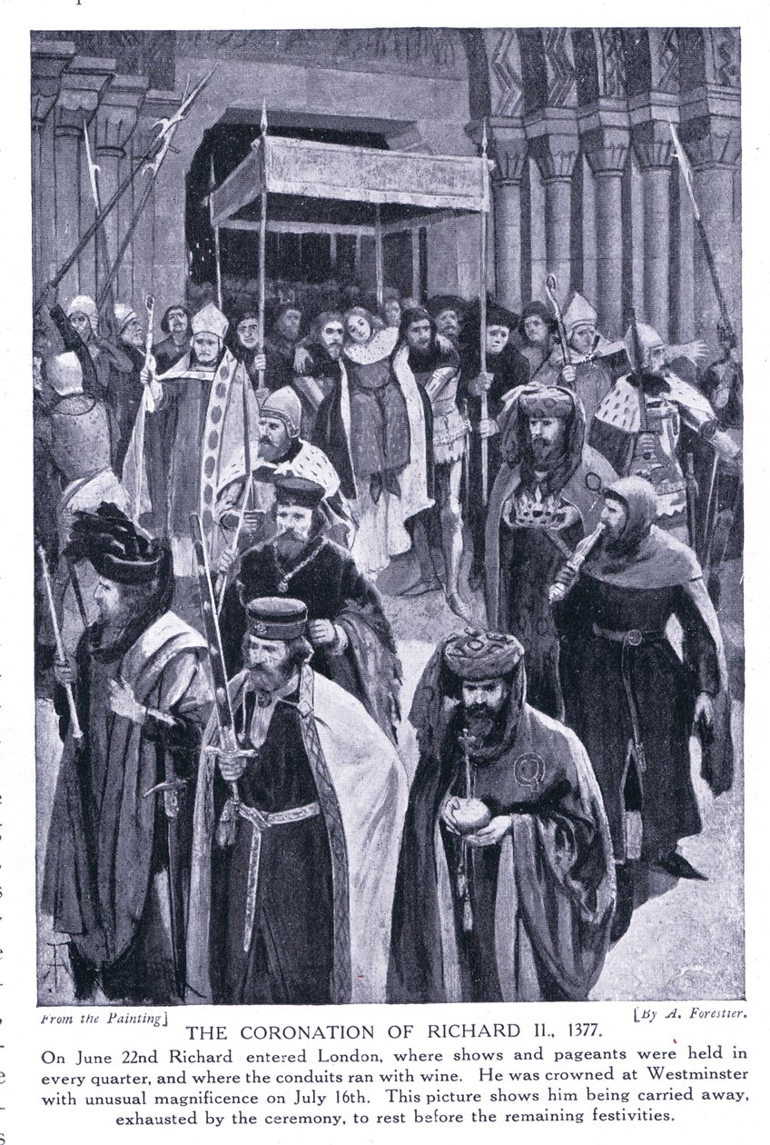 Couronnement de Richard II en 1377, années 1920 - Amedee Forestier