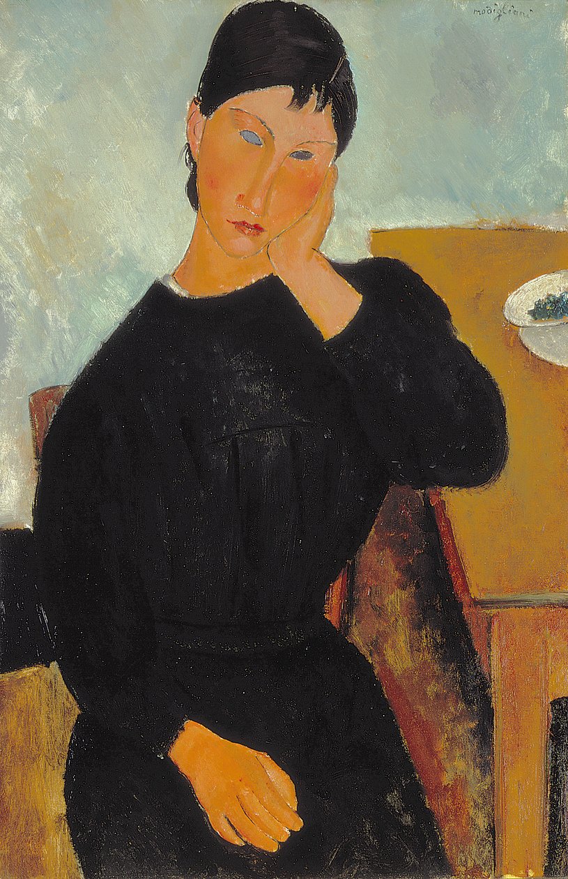 Elvira se reposant à une table - Amedeo Modigliani