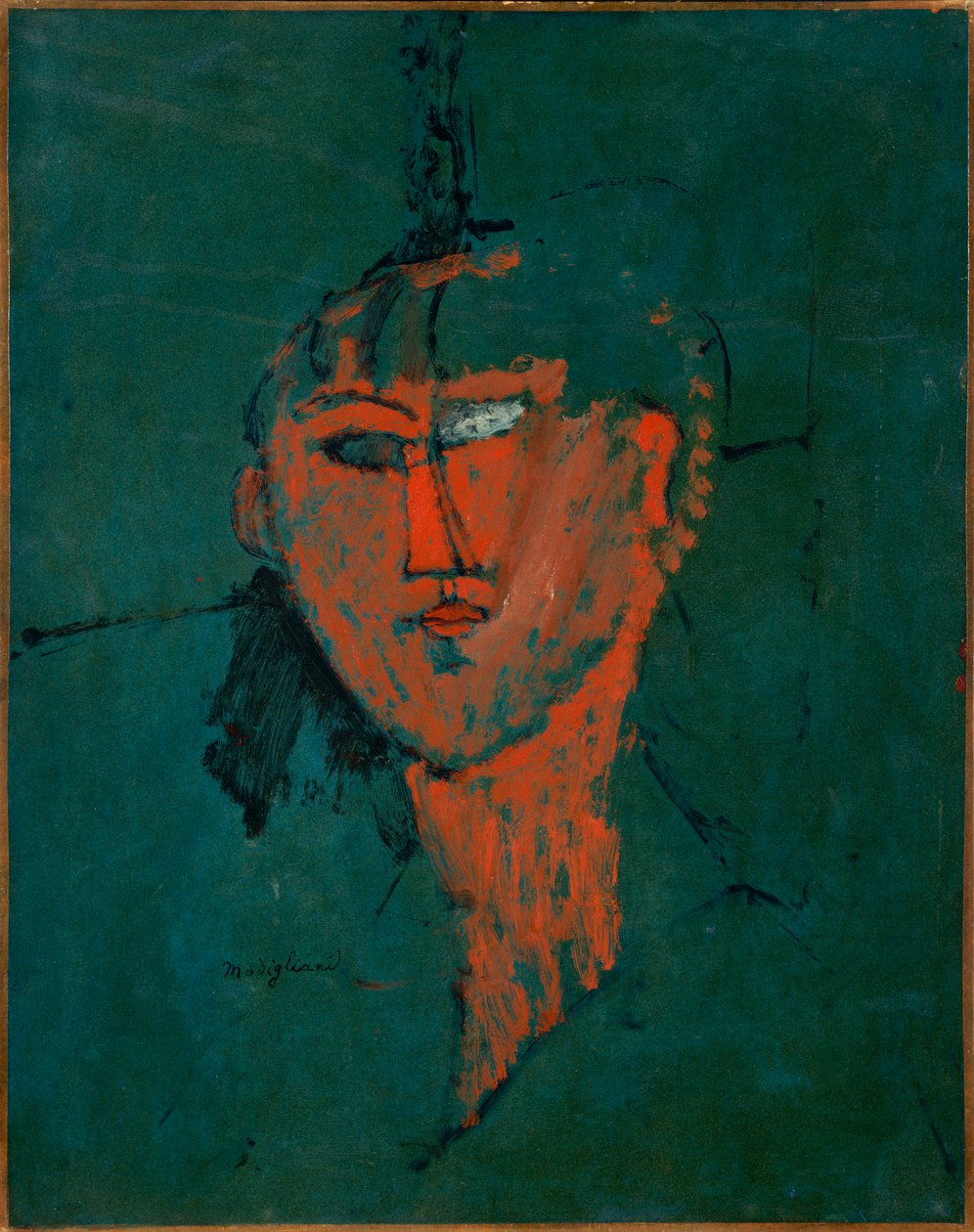 French: Tête rouge - Amedeo Modigliani