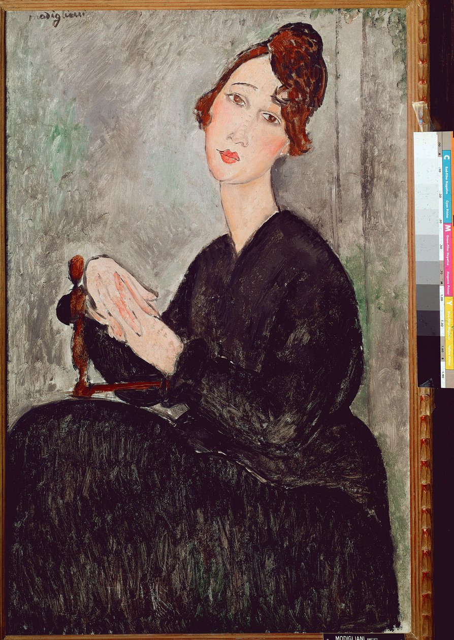 Portrait de Dedie Hayden. Femme vêtue de noir avec une expression mélancolique. Peinture par Amedeo Modigliani, 1918 - Amedeo Modigliani