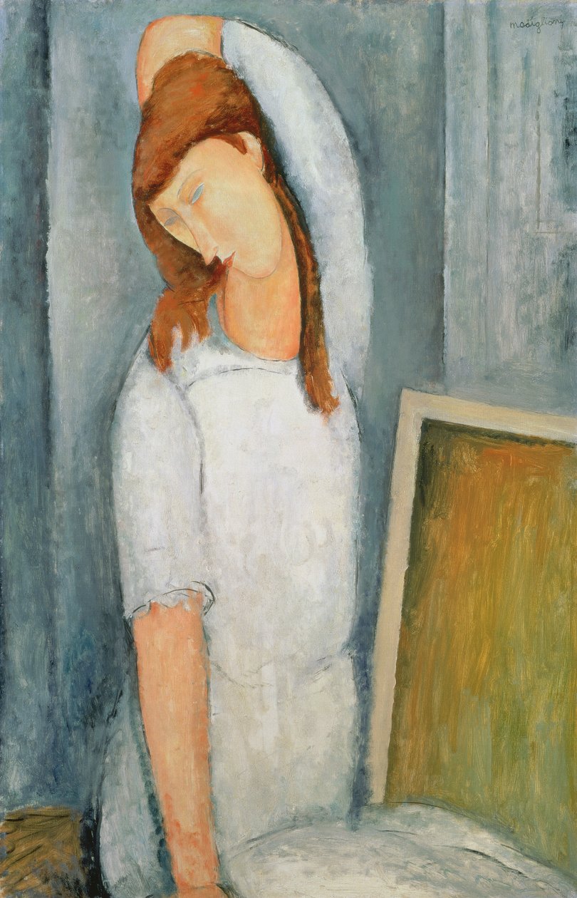 Portrait de Jeanne Hébuterne (1898-1920) avec son bras gauche derrière la tête - Amedeo Modigliani