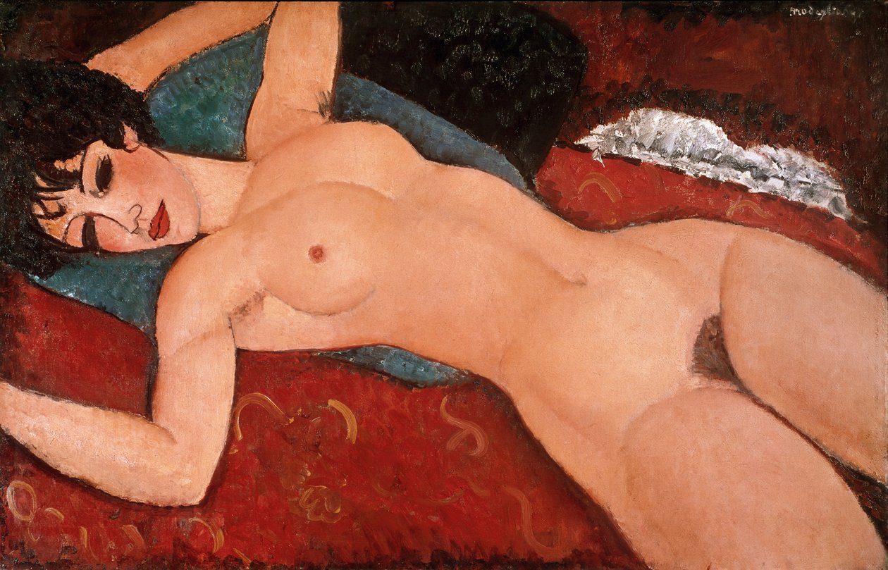 Nu couché (nu rouge) 1917-18 (huile sur toile) - Amedeo Modigliani
