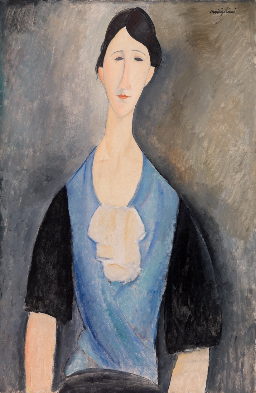 藤田嗣治、「Jeune Femme a la robe bleue」 See Highlights of the Dazzling Retrospective of Modigliani