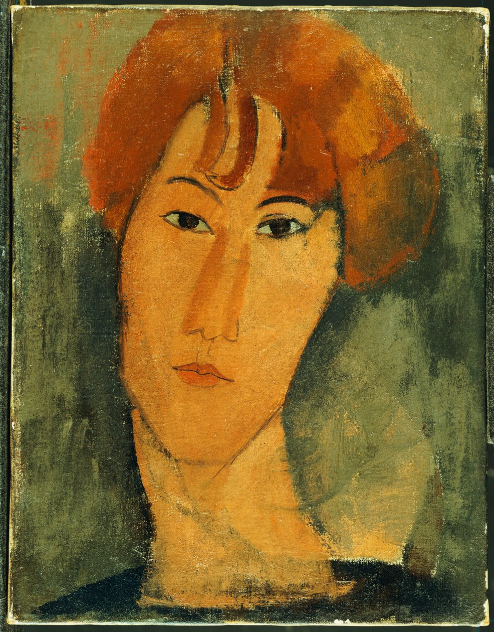 Jeune femme aux cheveux roux portant un col - Amedeo Modigliani